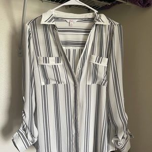 Striped Button Up Blouse